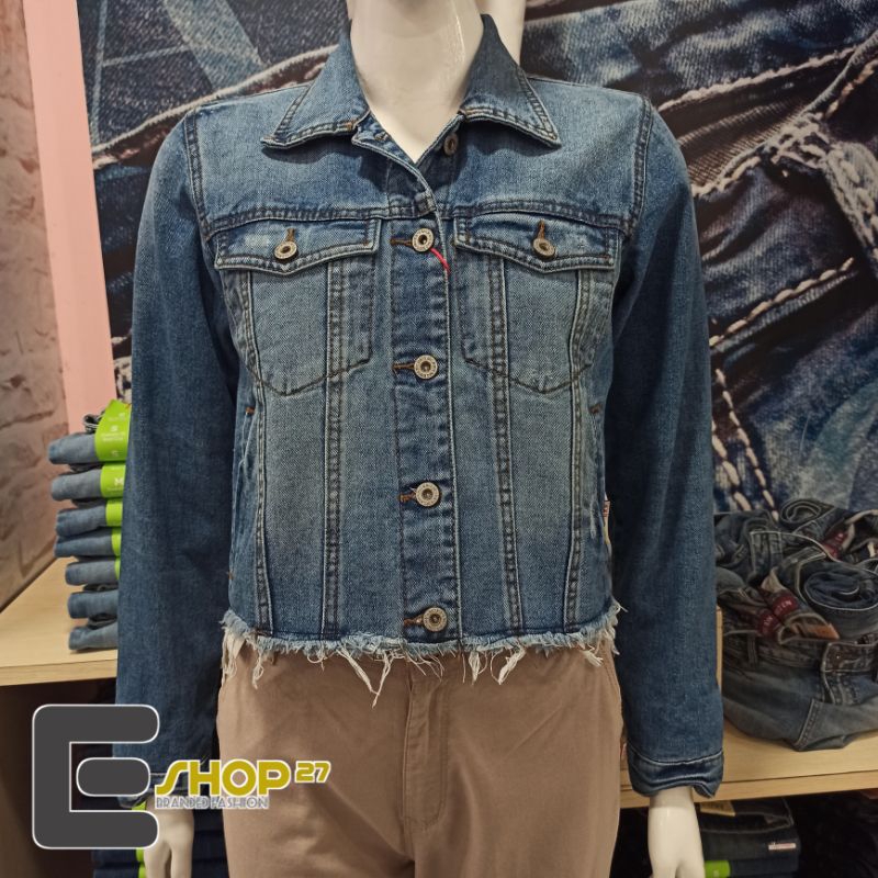 jaket jeans crop wanita brand AKO - 11-0459