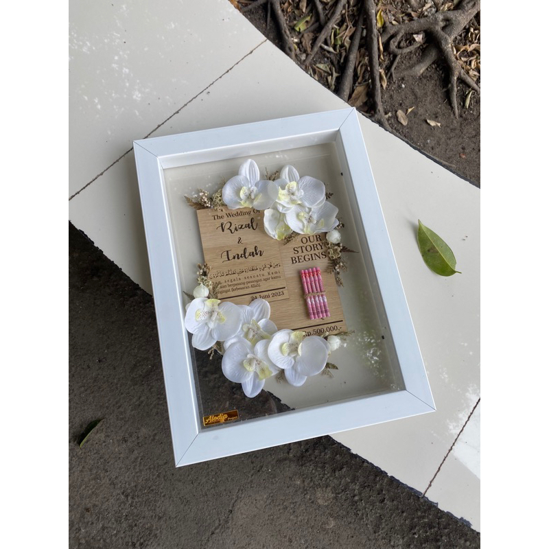 MAHAR RUSTIC /mahar murah rustic/mahar bingkai 3D transparan/mahar akrilik