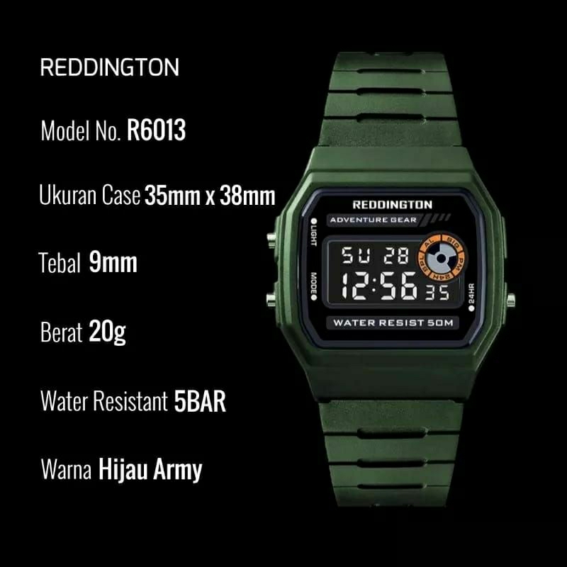 Jam Tangan Reddington R6013 Original Waterproof Pria Digital Terlaris Kasual Multifunctional