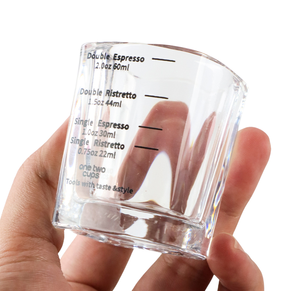 One Two Cups Gelas Kopi Espresso 60ml Shot Glass Coffee Mug Cup - Black