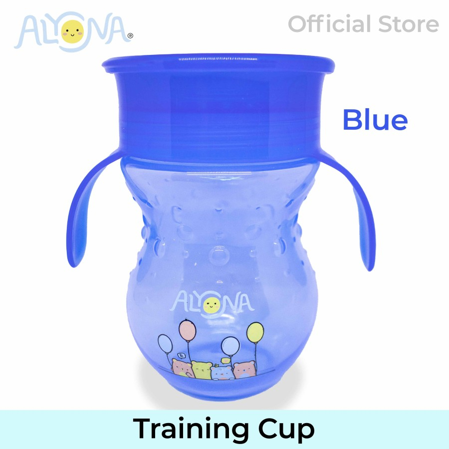Ktmstore Training Cup 360 Sipper Cup handle botol minum anak Biru ALyona AL-005