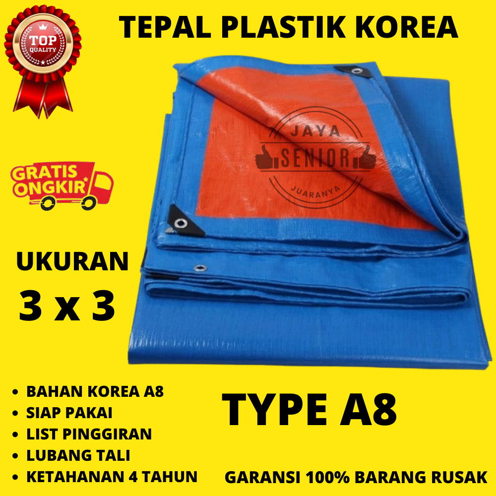 terpal tenda / tebal A8 ukuran 3x3 korea