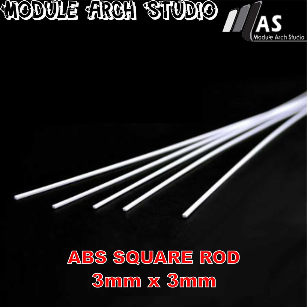 ABS Square Bar - ABS Square Rod - Stick Plastik Padat - Maket Stick