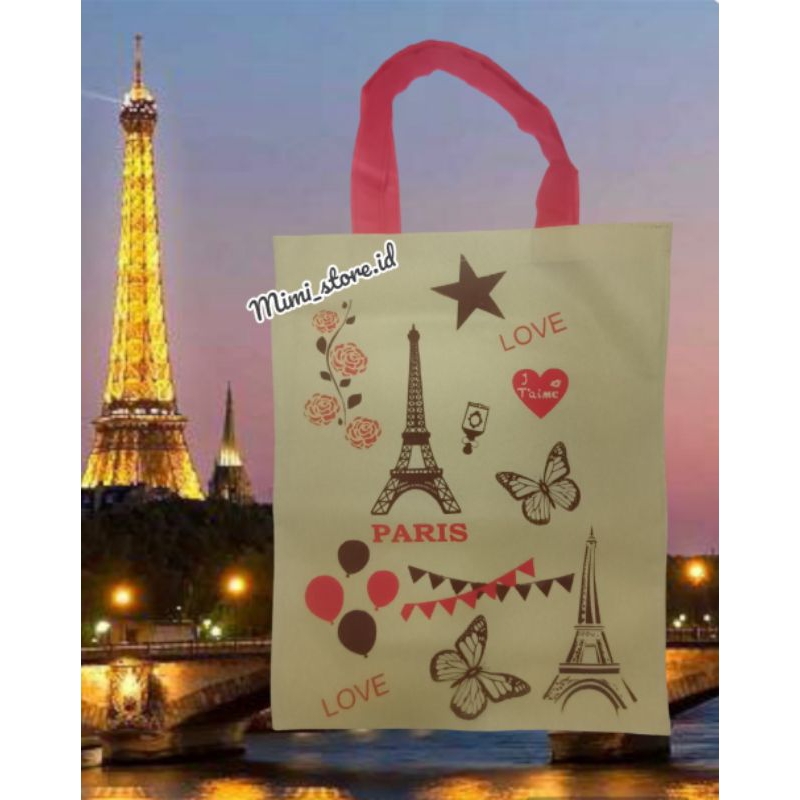 Goodie Bag Paris Tas Casual Paris Tenteng Eiffel Love in Tote Bag Tote Self Manufactured.