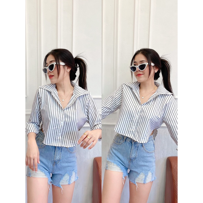 KEMEJA FANTASY SHOP SALUR FASHION WANITA IMPORT BANGKOK CODE F 10