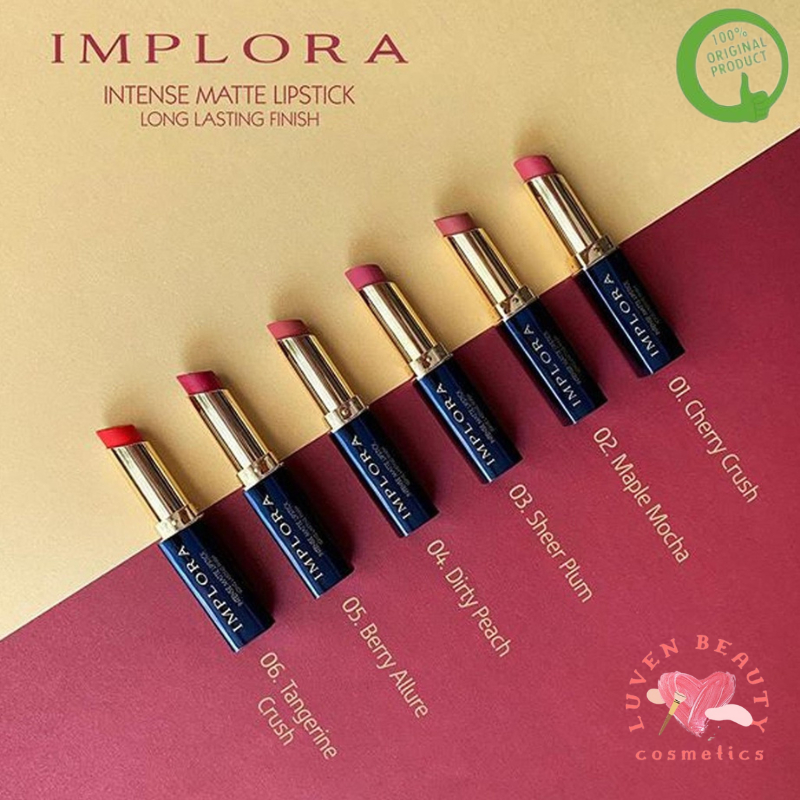 [BPOM & ORI] Implora Lipstick Intense Matte | Implora Intense Matte Lipstick Long Lasting Finish Lip