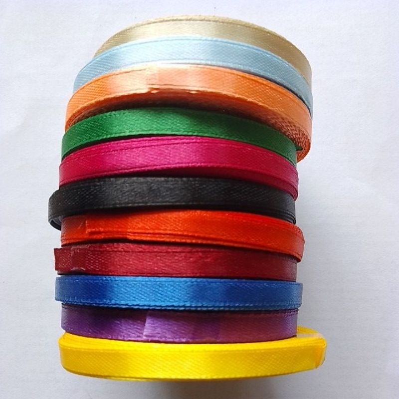 Pita Satin 1/4&quot; 6mm Panjang 20yards