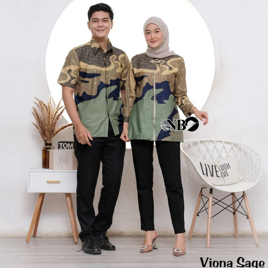 Atasan Batik Couple Wanita Modern Bolero Set Pakaian Sarimbit Blus Batik