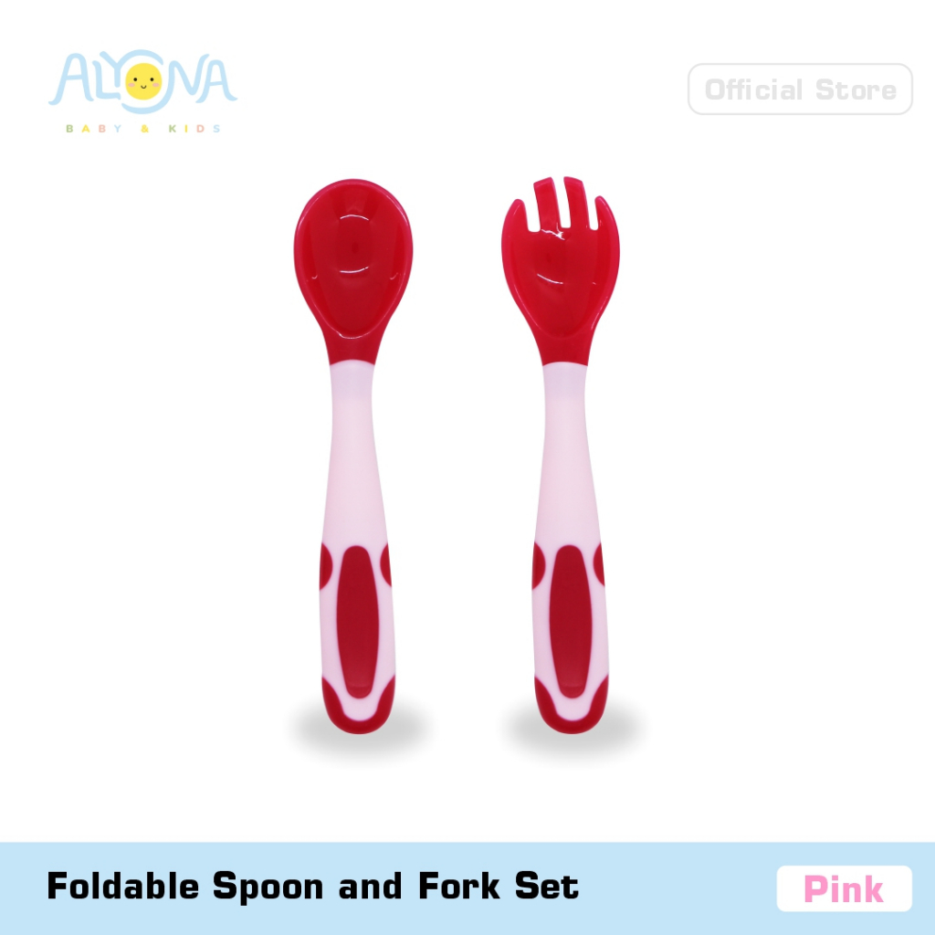 Ktmstore Foldable Sppon Fork Set Sendok garpu alat makan bayi Alyona AL-007