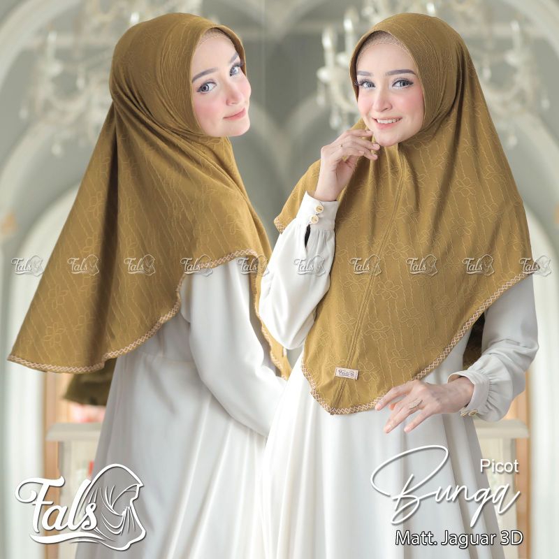 Hijab Bunga Picot Original Fals Hijab