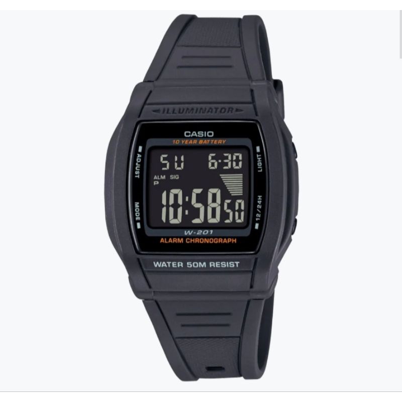 CASIO GENERAL W-201-1BVDF Jam Tangan Digital Unisex Original