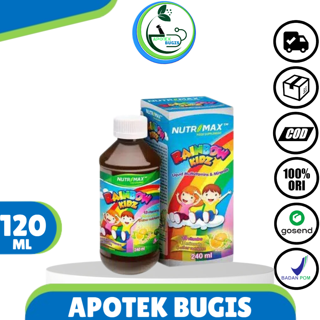 Nutrimax Rainbow Kidz 120 Ml Multivitamin Anak Sirup Imunitas Daya Tahan Tubuh