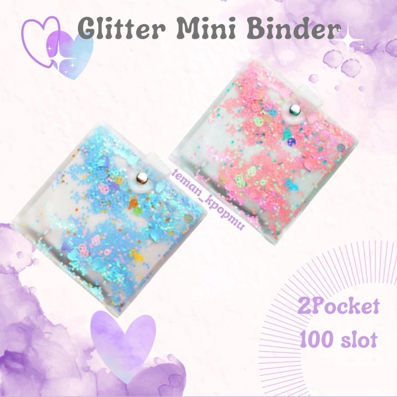 Glitter Mini Binder Photocard Collectnbook PC 2P isi 100 slot Kolbuk Photocard Collbook Kpop