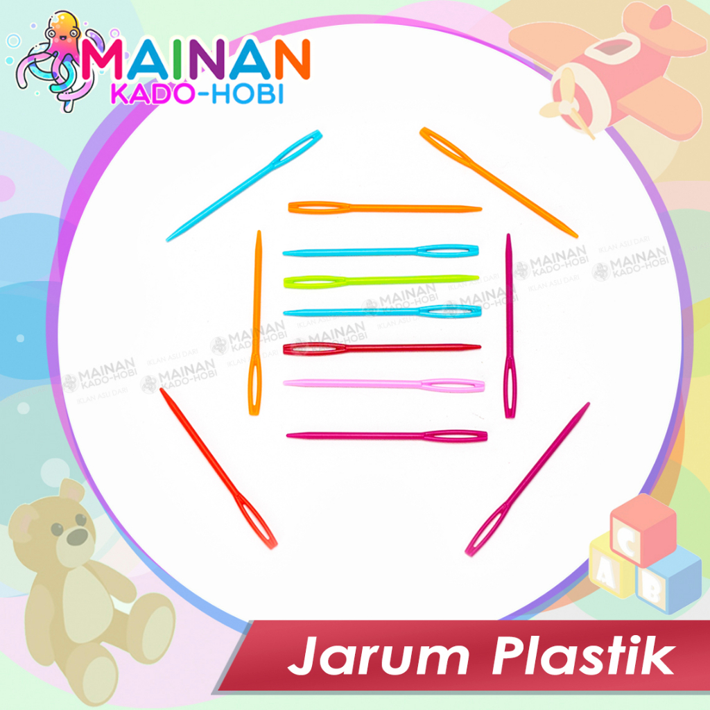 MAINAN SENSORIK MOTORIK MONTESSORI ANAK JARUM PLASTIK ALAT MENJAHIT