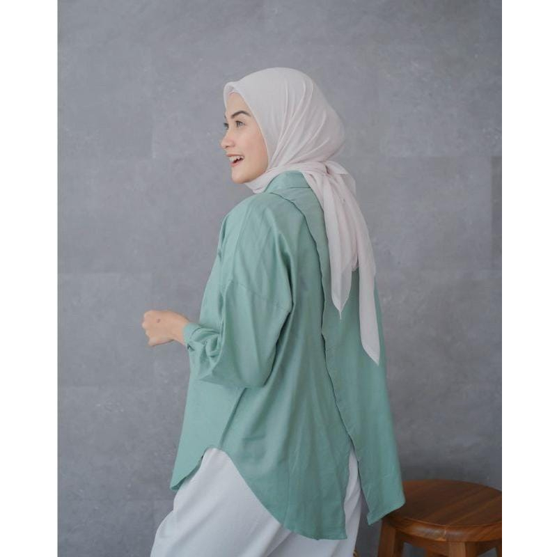 Kemeja wanita Oversize linen / Kumeja Linen Nelka Shirt