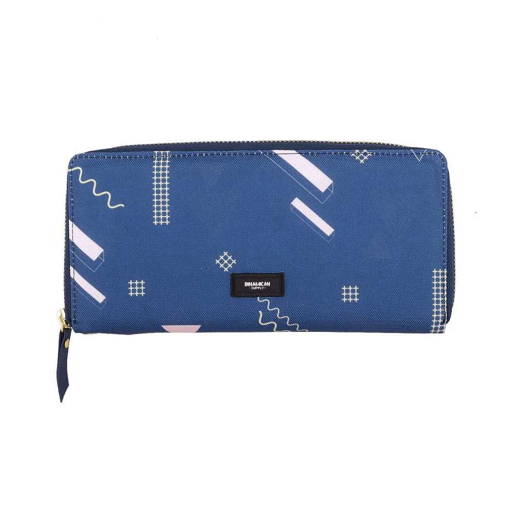 Dompet panjang wanita dompet lipat cewek donpet uang koin long wallet Esme Blue Block