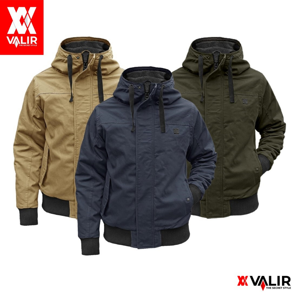 Valir Carlos - Jaket Pria Bomber Hoodie Jaket Pria Parka Zipper Original