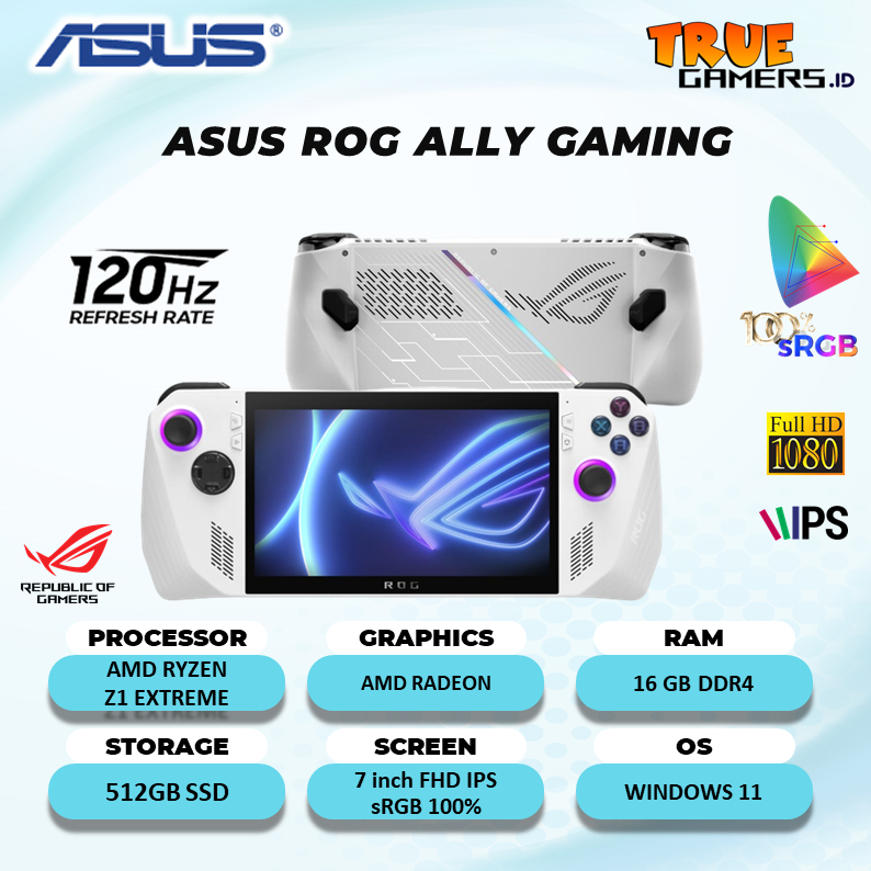 ASUS ROG ALLY Z1 EXTREME AMD RYZEN 16GB 512SSD WIN11