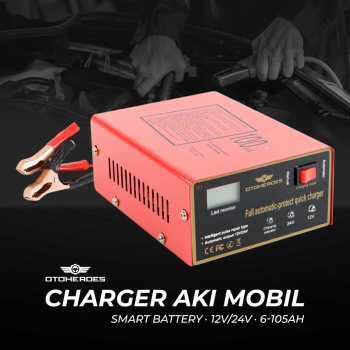 Charger Carger Casan Aki Mobil dan Motor Otomatis Smart Battery 12V/24V 6-105AH - MF-2