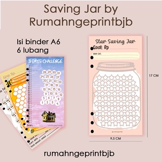 

HAWO Isi Binder A6 Saving Jar 6 lubang Challenge Tantangan Menabung Asik