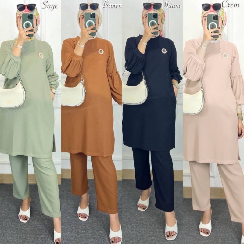 NEW AMARA SET PREMIUM ONESET KNIT SETELAN WANITA TERLARIS KEKINIAN