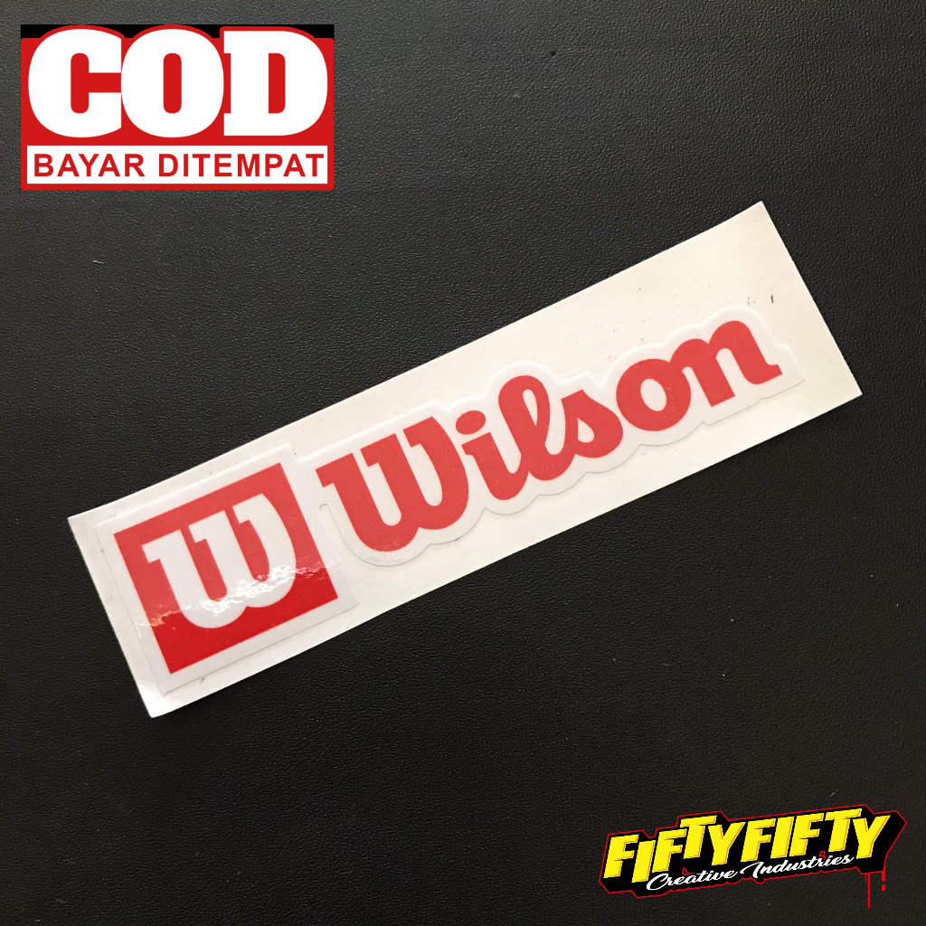 Stiker Print Cut WILSON Stiker Printing Laminasi Glossy Stiker Motor Mobil Helm Sudah Membentuk Pola Desain