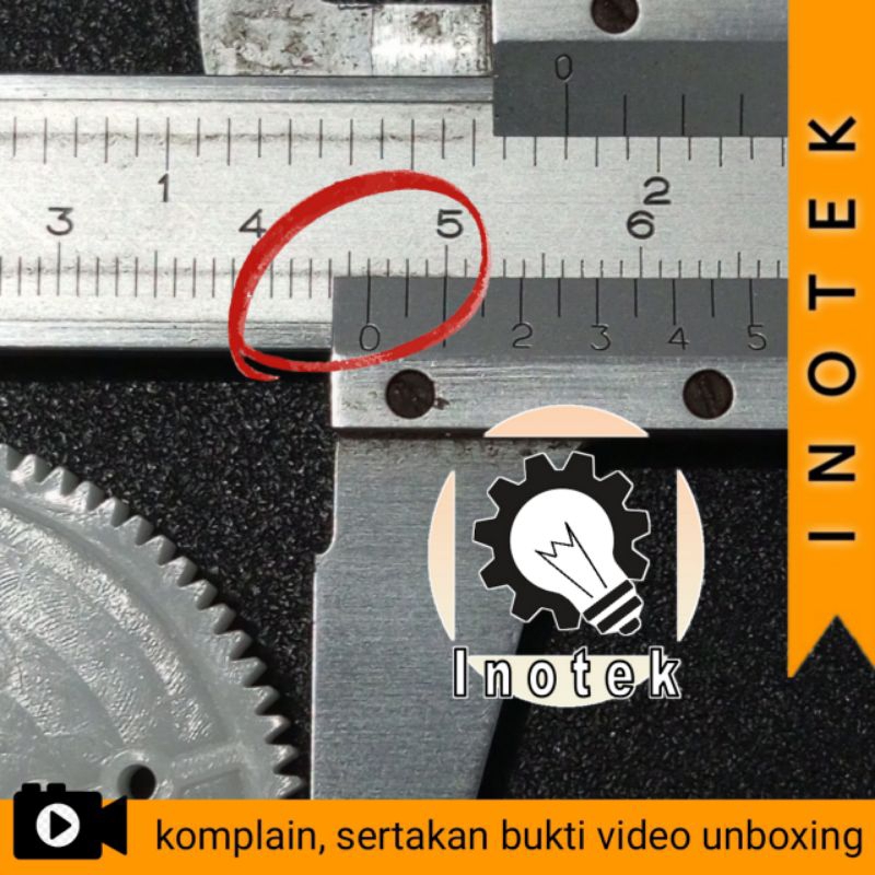 Gear plastic 46mm gir roda gigi modulus 0.5 lubang as 1.95mm