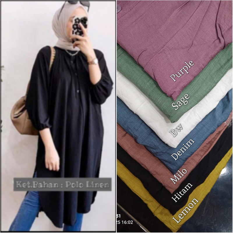 LONG TUNIC DIANA BAHAN POLO LINEN