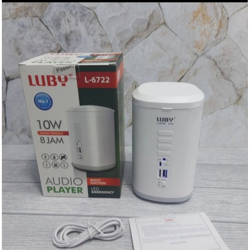 Luby L 6722 Lampu Belajar Emergency Audio Speaker Bluetooth