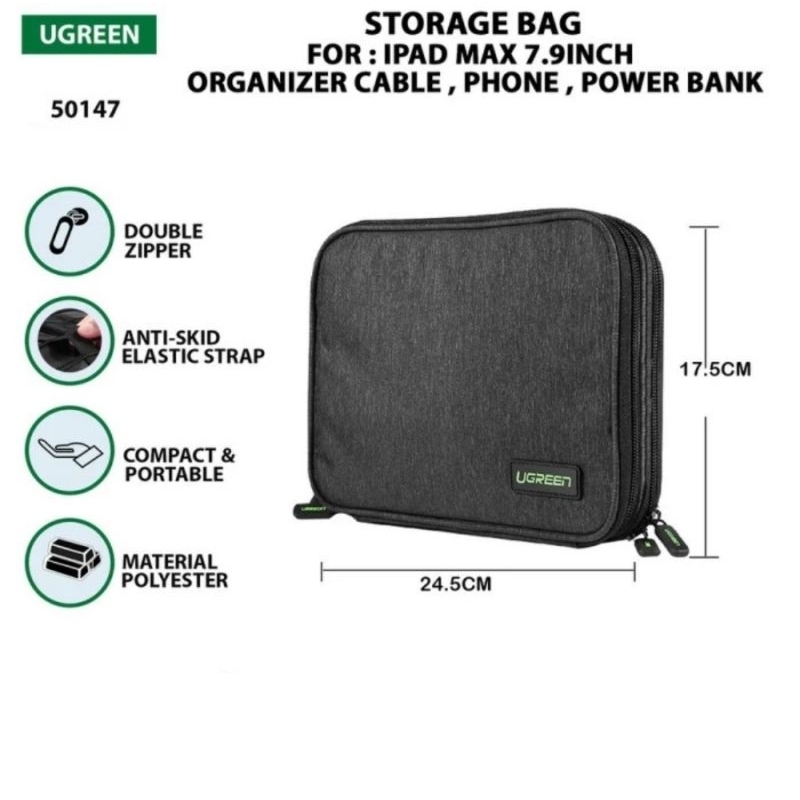 Ugreen Storage Bag Travel Pouch Tas Aksesoris Cable Phone Powerbank