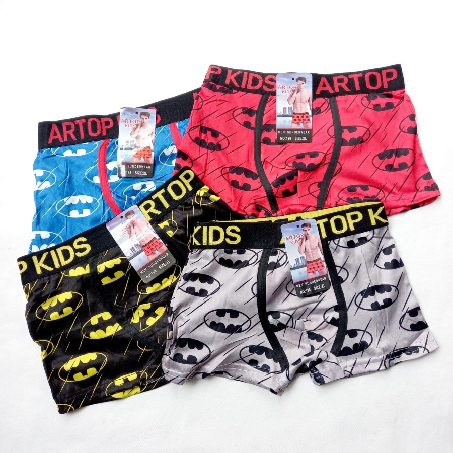 (L XL XXL) GROSIR 12 PCS BOXER CD ANAK LAKI LAKI LUSINAN CELANA DALAM ANAK LAKI LAKI ARTOP KIDS