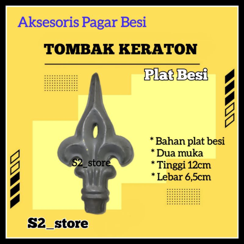 Tombak plat besi ornamen aksesoris pagar besi tempa hiasan pagar