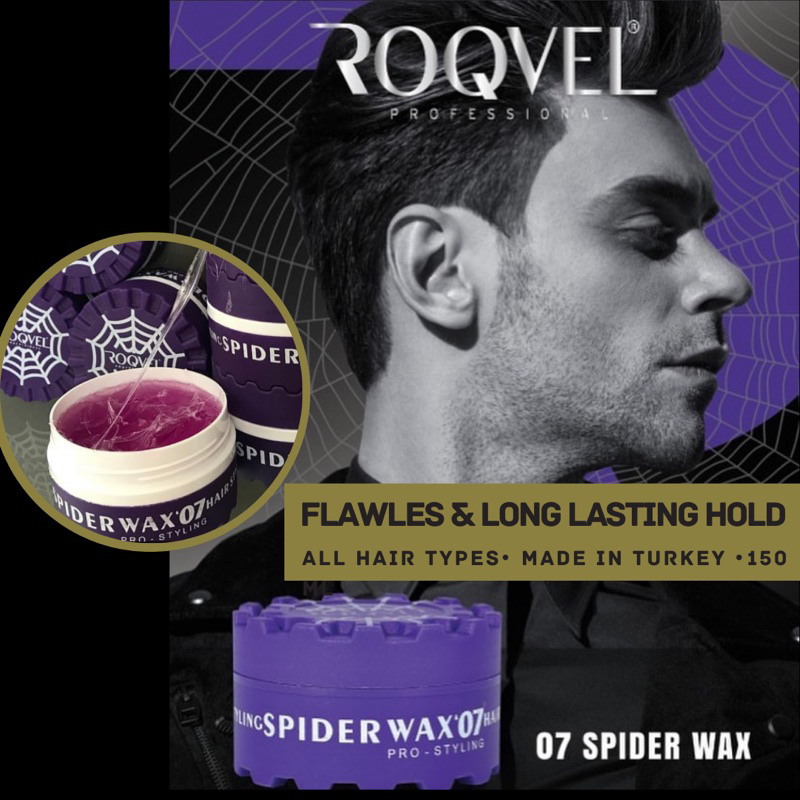 ROQVEL SPIDER HAIR WAX Wax rambut import. Wax pria, Men Hair styling wax, wax tahan lama