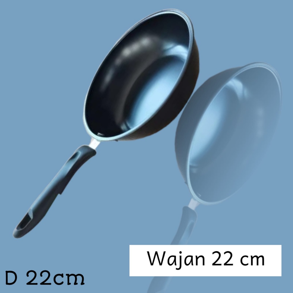 TEFLON 22CM WAJAN  BUNDAR ENAMEL ANTI LENGKET