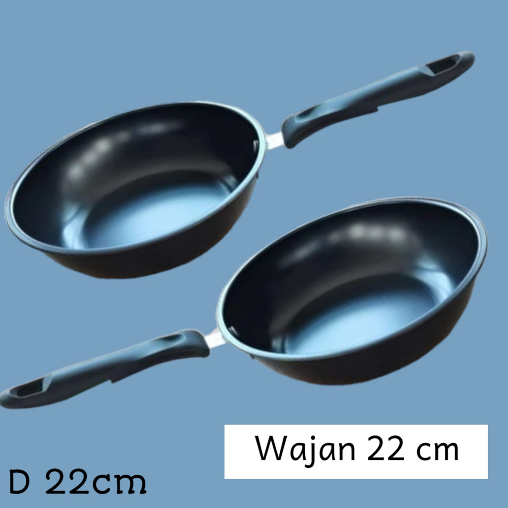 TEFLON 22CM WAJAN  BUNDAR ENAMEL ANTI LENGKET