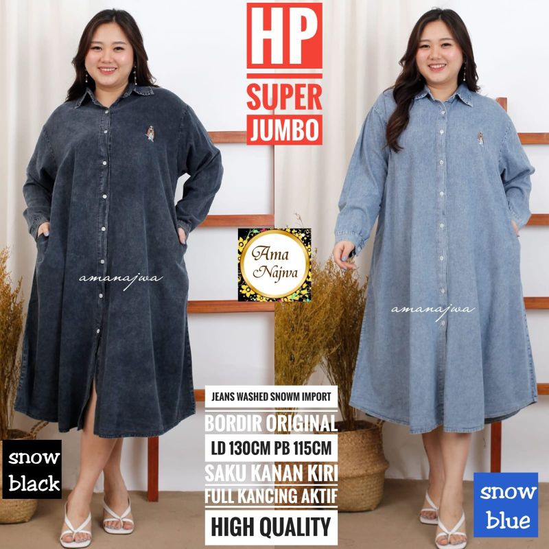 MIDI DRESS JUMBO LD 130 LONG TUNIK  JEANS JUMBO HP MIDI DRESS