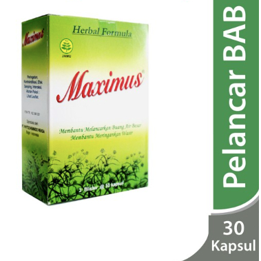 Maximus 1 Blister @10Kapsul / Obat Herbal / Dietary Herbal / Melancarkan BAB / Serat / Susah BAB
