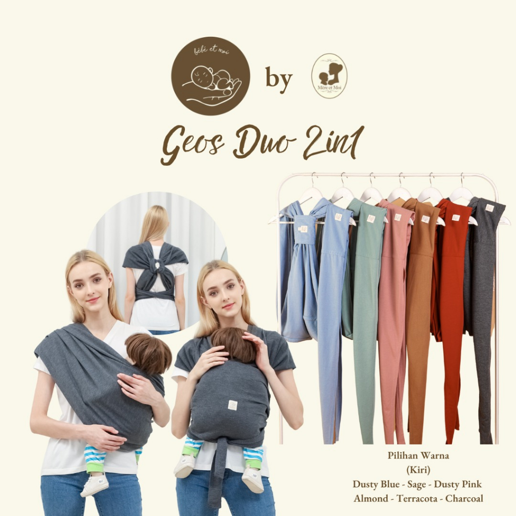 Geos Duo (2in1) Mere et Moi - Gendongan Kaos Multifungsi