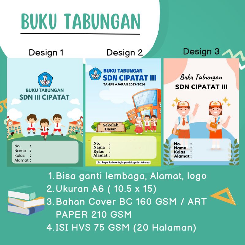 

BUKU TABUNGAN SD MI CUSTOM FULL COLOR MURAH