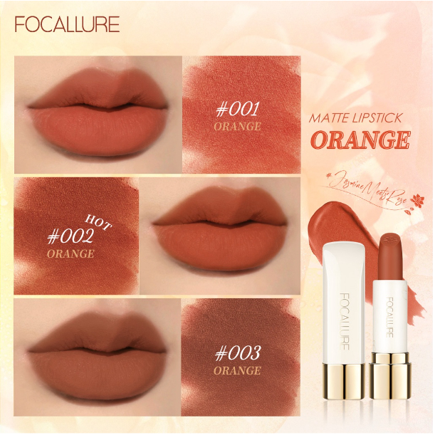 Focallure #JasmineMeetsRose Matte Lipstick-Tahan air kosmetik bibir lipstik