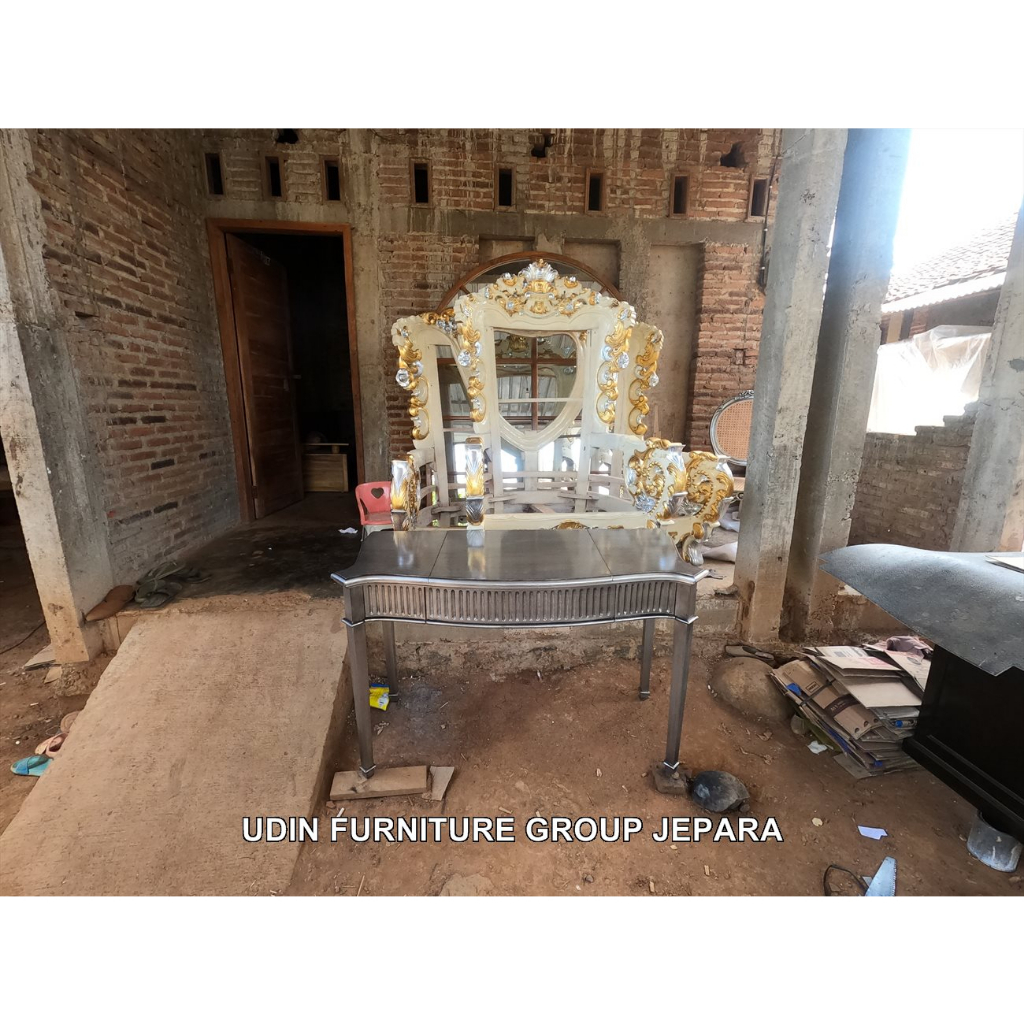 Meja Konsul Cat Silver Duco