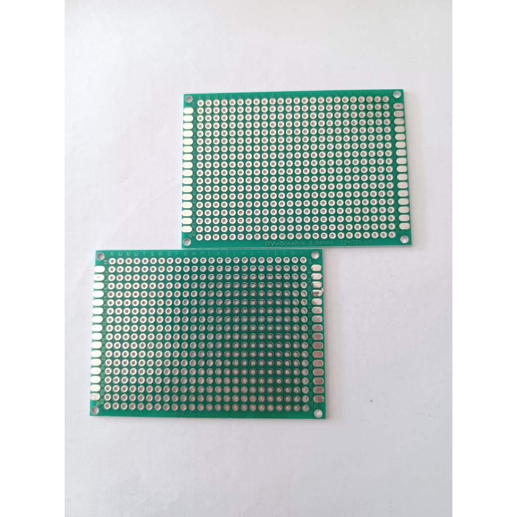 PCB KECIL Dobel Dual Layer Thru Hole Lubang Bolong Matrix IC - 5*7CM Hijau