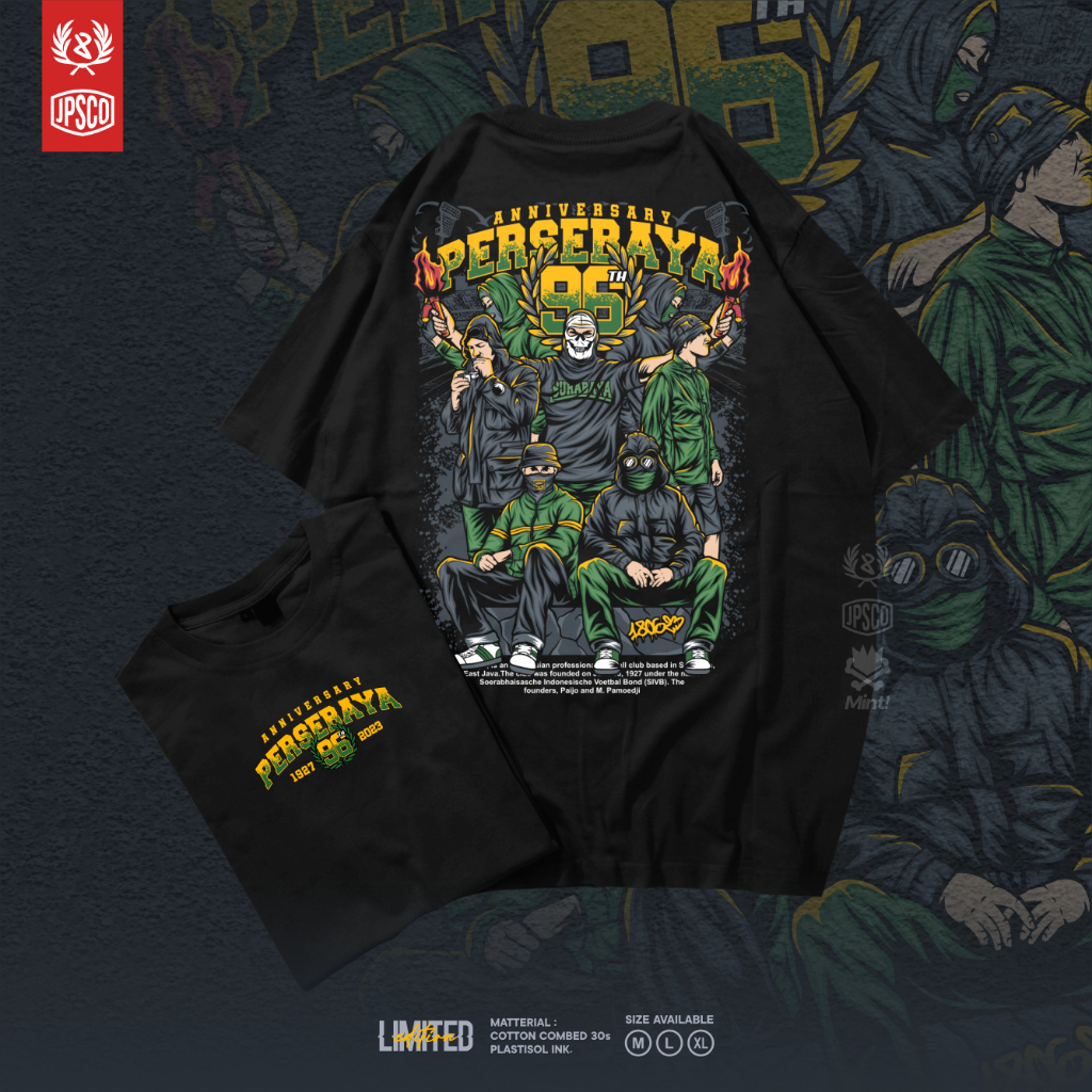 Baju Atasan Kaos Distro Pria Lengan Pendek Terbaru Keren 2023 Anniversary Persebaya Surabaya 96