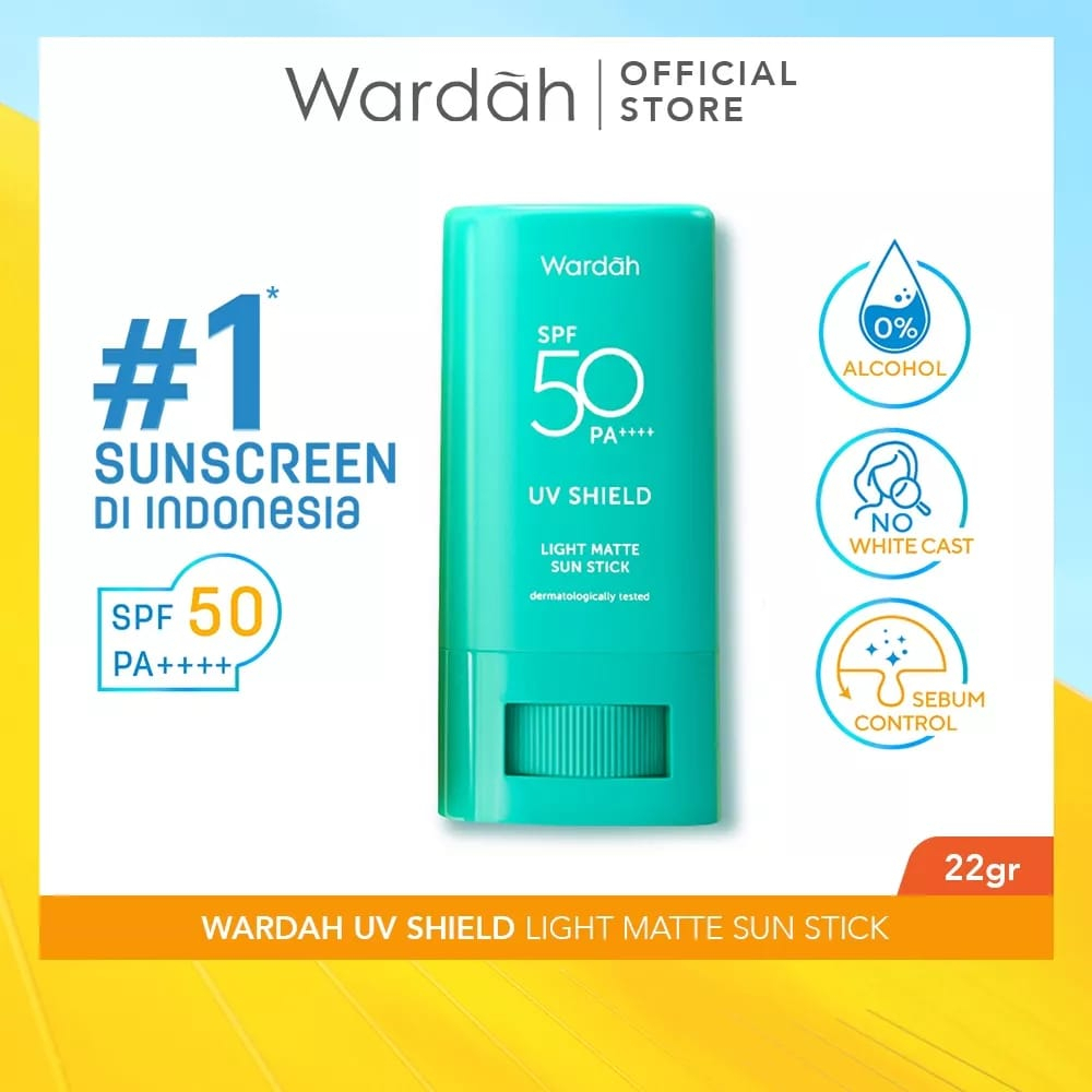 Wardah UV Shield Light Matte Sun Stick SPF 50 PA +++ 22 g