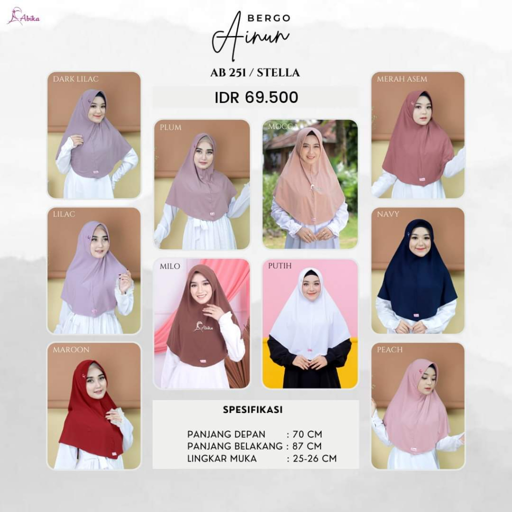 Bergo Ainun By ABika Hijab / Gallery Aminah