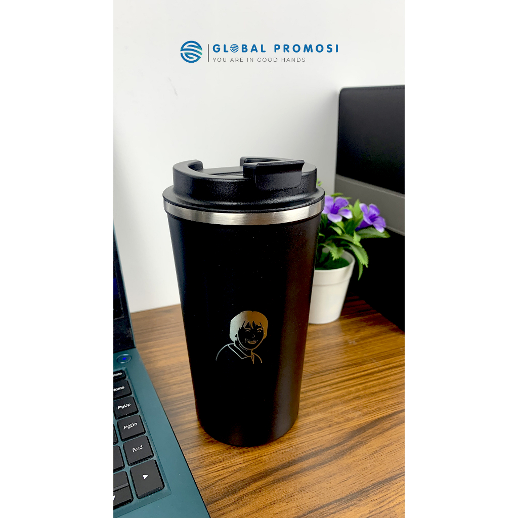 Tumbler Coffee Travel Mug Custom Laser Grafir Souvenir Murah