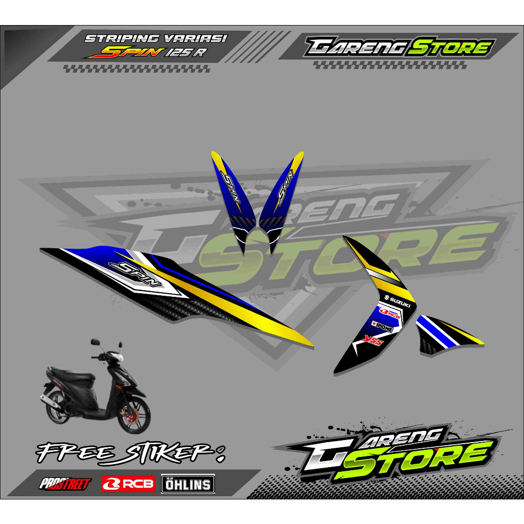 STRIPING VARIASI MOTOR SUZUKI SPIN / STICKER LIST VARIASI SUZUKI SPIN