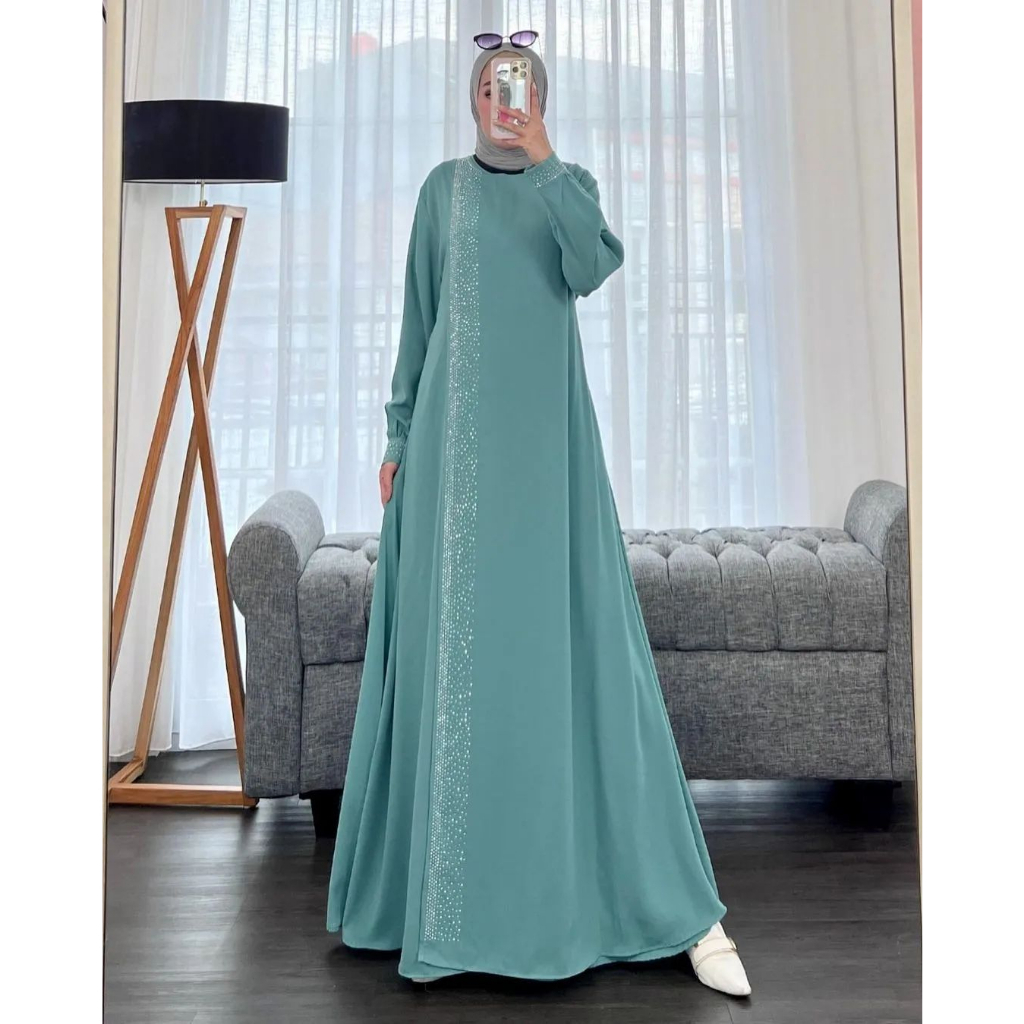 KADIZAH DRESS GAMIS CRINKLE DRESS WANITA TERBARU 2023 GAMIS WANITA BAHAN CRINGKLE APLIKASI BORDIR MEWAH