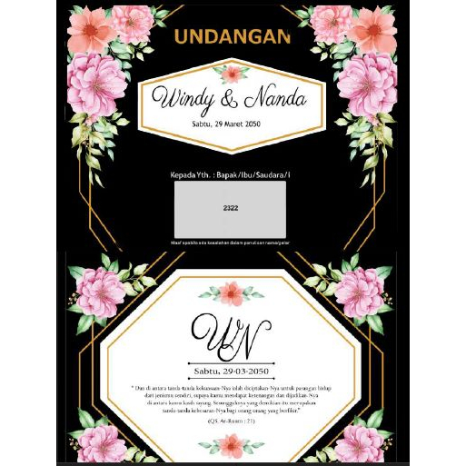 Erba 2322 Blangko Undangan Kosongan  Amplop Single hardcover