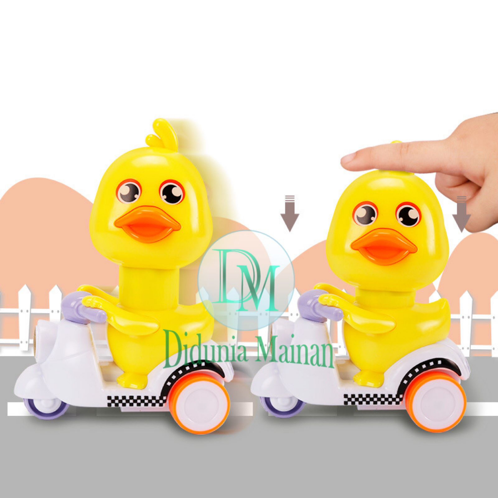 Mainan lucu anak press cute scooter karakter bebek beruang